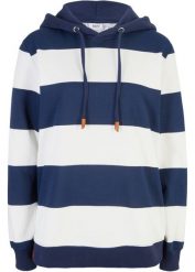 Bluza z kapturem z czystej bawełny. Niebieskie bluzy bonprix, bez wzorów, z bawełny, z kapturem. Za 179.99 zł.