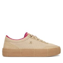 Espadryle Tommy Hilfiger. Brązowe espadryle TOMMY HILFIGER, bez wzorów, bez obcasa, bez zapięcia. Za 409.99 zł.