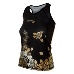 Koszulka sportowa damska bez rękawów Tank top EXTREME HOBBY ROSE. Czarne koszulki sportowe EXTREME HOBBY, bez wzorów, z elastanu, bez ramiączek, na fitness i siłownię. Za 139.00 zł.