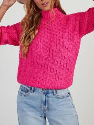 Milan Kiss Sweter w kolorze różowym rozmiar: M. Różowe swetry Milan Kiss, m, bez wzorów, bez ramiączek. Za 179.95 zł.