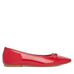 Baleriny JENNY. Czerwone baleriny Jenny, bez wzorów, bez obcasa. Za 63.99 zł.