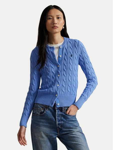 Polo Ralph Lauren Kardigan 211971868009 Błękitny Slim Fit. Niebieskie kardigany Polo Ralph Lauren, xs, bez wzorów, z bawełny. Za 1,199.00 zł.