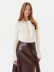 Luisa Spagnoli Sweter Margarita 100114 Beżowy Regular Fit. Brązowe swetry LUISA SPAGNOLI, s, bez wzorów, z wełny, bez ramiączek. Za 1,529.00 zł.