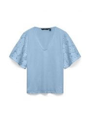 Vero Moda Bluzka w kolorze błękitnym rozmiar: XL. Niebieskie bluzki Vero Moda, xl, bez wzorów, z bawełny, bez kołnierzyka, bez ramiączek. Za 77.45 zł.