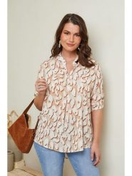 Curvy Lady Bluzka w kolorze beżowym rozmiar: 44/46. Brązowe bluzki Curvy Lady, bez wzorów, klasyczne, bez kołnierzyka, bez ramiączek. Za 108.99 zł.