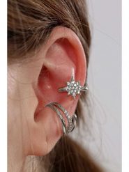 Heliophilia Nausznice (2 szt.) z cyrkoniami rozmiar: onesize. Szare kolczyki Heliophilia, z cyrkonią, metalowe. Za 34.99 zł.