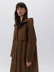 Parka water repellent z kapturem - brązowy. Brązowe parki Reserved, l, z bawełny, z kapturem. W wyprzedaży za 279.99 zł.