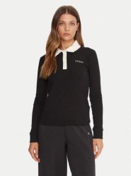 Guess Polo V5BP12 K1891 Czarny Regular Fit. Czarne koszulki polo Guess, xxs, z aplikacjami, z bawełny, bez kołnierzyka, bez ramiączek. Za 249.99 zł.