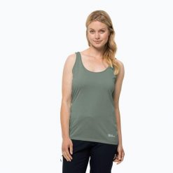 Koszulka trekkingowa damska Jack Wolfskin Pack & Go Tank. Zielone bluzki Jack Wolfskin, s, bez wzorów, bez kołnierzyka, bez ramiączek. Za 58.99 zł.