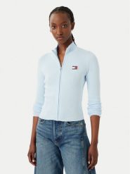 Tommy Jeans Kardigan DW0DW20967 Niebieski jasny Slim Fit. Niebieskie kardigany Tommy Jeans, l, bez wzorów, z jeansu. Za 409.99 zł.