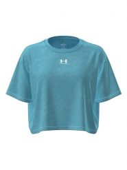 Under Armour Koszulka "Rival Boxy" w kolorze niebieskim rozmiar: XS. Niebieskie bluzki Under Armour, xs, bez wzorów, bez kołnierzyka, bez ramiączek. Za 104.95 zł.