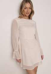 Beżowa Rozkloszowana Sukienka Vices z Bufiastymi Rękawami Eriane. Brązowe sukienki Born2be, na co dzień, l, bez wzorów, eleganckie, bez kołnierzyka, bez ramiączek, mini, proste. Za 119.99 zł.