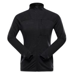 Bluza damska trekkingowa szybkoschnąca Alpine Pro Onneca 3. Czarne bluzy Alpine Pro, bez wzorów, bez kaptura. W wyprzedaży za 299.00 zł.