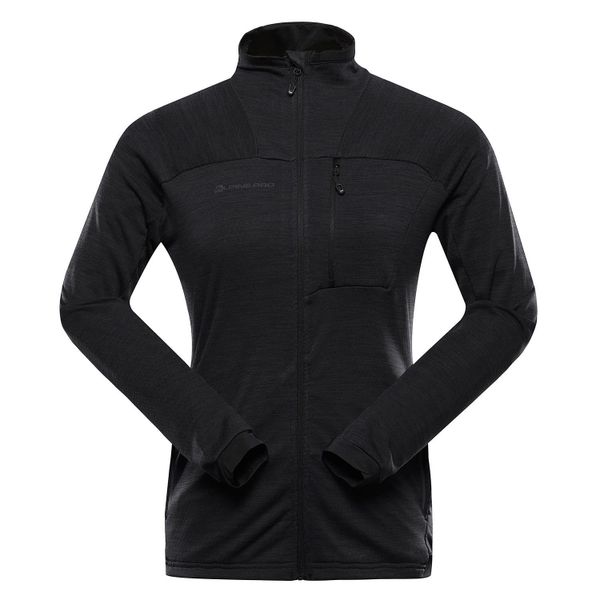 Bluza damska trekkingowa szybkoschnąca Alpine Pro Onneca 3. Czarne bluzy Alpine Pro, bez wzorów, bez kaptura. W wyprzedaży za 229.00 zł.