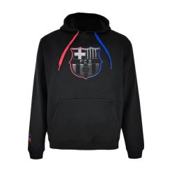 Bluza Z Kapturem dla dorosłych unisex Barça 2024-25. Czarne bluzy FC Barcelona, na zimę, l, bez wzorów, z kapturem. W wyprzedaży za 264.52 zł.