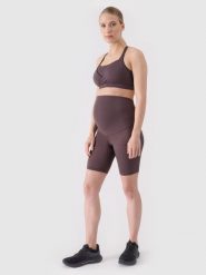 4F Legginsy ciążowe treningowe z wysokim stanem damskie - brązowe S. Brązowe legginsy sportowe 4f, l, bez wzorów, z dzianiny, z podwyższonym stanem, na fitness i siłownię. W wyprzedaży za 59.99 zł.
