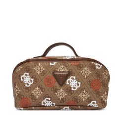 Kosmetyczka Guess. Brązowe kufry i kosmetyczki Guess, z aplikacjami, bez dodatków. Za 349.99 zł.