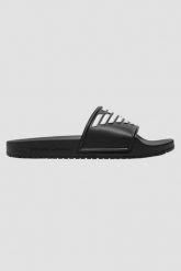 EMPORIO ARMANI Czarne klapki Mules PVC logo. Czarne klapki Emporio Armani, bez wzorów, bez obcasa. W wyprzedaży za 189.99 zł.