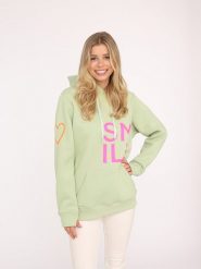 Zwillingsherz Bluza "Alissa Heart" w kolorze jasnozielonym rozmiar: L/XL. Zielone bluzy Zwillingsherz, l, bez wzorów, z bawełny, z kapturem. Za 197.63 zł.