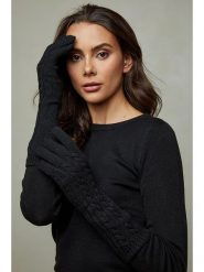 Soft Cashmere Rękawiczki w kolorze czarnym rozmiar: onesize. Czarne rękawiczki Soft Cashmere, bez wzorów, z materiału. Za 81.95 zł.