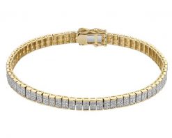 Bransoletka z żółtego złota z diamentami - 19 cm - 2,00 ct - próba 585. Żółte bransoletki Apart, z diamentem, złote. Za 27,590.00 zł.