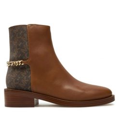 Botki MICHAEL Michael Kors. Brązowe botki MICHAEL Michael Kors, bez wzorów, bez obcasa, na płaskiej podeszwie, bez zapięcia. Za 1,329.00 zł.