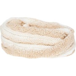 Szalik damski SZD009z - beżowy melanż. Brązowe szaliki 4f, na jesień, bez wzorów, z materiału, sportowe. W wyprzedaży za 19.99 zł.