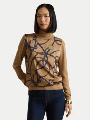 LAUREN RALPH LAUREN Golf 200B27532001 Beżowy ciemny Relaxed Fit. Brązowe golfy Lauren Ralph Lauren, m, bez wzorów, z wełny, bez ramiączek. Za 1,299.00 zł.