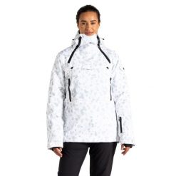 Kurtka Narciarska Womens/Ladies Slide Out Dash Print Overhead. Białe kurtki narciarskie Dare 2b, l, bez wzorów, z materiału, z kapturem, narciarskie. Za 265.99 zł.