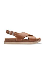 Clarks Skórzane sandały "Arwell Sling" w kolorze jasnobrązowym rozmiar: 37. Brązowe sandały Clarks, bez wzorów, klasyczne, z otwartym noskiem, bez obcasa, bez zapięcia. Za 173.60 zł.