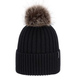 Czapka damska VIKING Hana Pompon Life Style. Czarne czapki Viking, bez wzorów, z materiału. Za 59.90 zł.