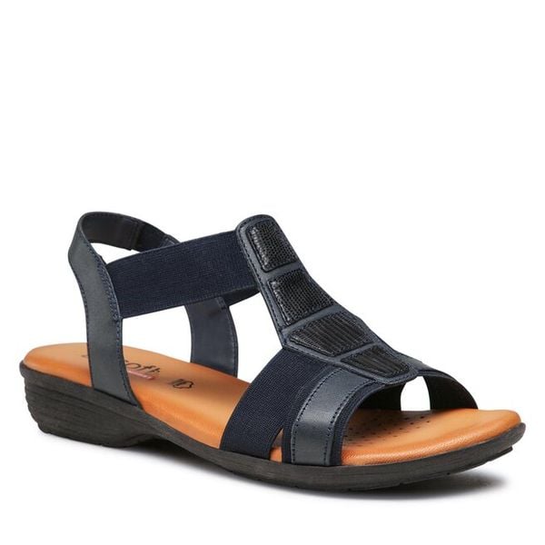 Sandały Go Soft. Niebieskie sandały GO SOFT, bez wzorów, bez obcasa, na płaskiej podeszwie, bez zapięcia. Za 117.99 zł.