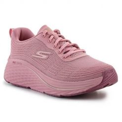 Buty do chodzenia damskie Skechers Max Cushioning Elite. Czerwone obuwie sportowe Skechers, z materiału, bez zapięcia, trekkingowe. Za 581.00 zł.