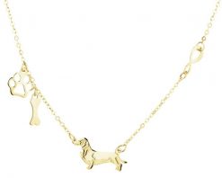 Złoty naszyjnik - piesek, kość, łapka, nieskończoność. Żółte naszyjniki Apart, złote. Za 839.00 zł.