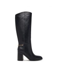 Guess Kozaki FLFGRI LEA11 Czarny. Czarne kozaki Guess, ze skóry, bez obcasa, na słupku, bez zapięcia. Za 954.99 zł.