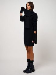 AUTHENTIC CASHMERE Kaszmirowa sukienka "Armet" w kolorze granatowym rozmiar: M. Niebieskie sukienki AUTHENTIC CASHMERE, m, bez wzorów, z kaszmiru, bez kołnierzyka, bez ramiączek, mini. Za 426.99 zł.