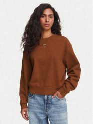 HUGO Bluza Delessa 50534344 Brązowy Regular Fit. Brązowe bluzy sportowe Hugo, xl, bez wzorów, z bawełny, bez kaptura. Za 359.99 zł.