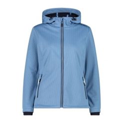 Kurtka damska turystyczna CMP 34A3096. Niebieskie kurtki sportowe CMP, s, bez wzorów, z softshellu, bez kaptura, trekkingowe. Za 382.50 zł.