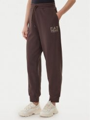EA7 Emporio Armani Spodnie dresowe 7W000418 AF12473 U6063 Brązowy Regular Fit. Brązowe spodnie dresowe EA7 Emporio Armani, xs, bez wzorów, z bawełny. Za 389.99 zł.