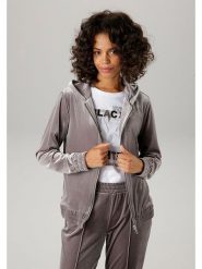 Aniston Bluza w kolorze srebrnym rozmiar: 40. Szare bluzy Aniston, bez wzorów, prążkowane, bez kaptura. Za 48.39 zł.