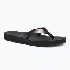 Japonki damskie Teva ReFlip Strappy Gradiate. Czarne klapki Teva, bez wzorów, bez obcasa. Za 129.99 zł.
