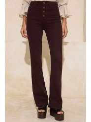 Trendyol Dżinsy - Flare fit - w kolorze brązowym rozmiar: 38. Brązowe jeansy Trendyol, bez wzorów, z podwyższonym stanem. Za 104.99 zł.