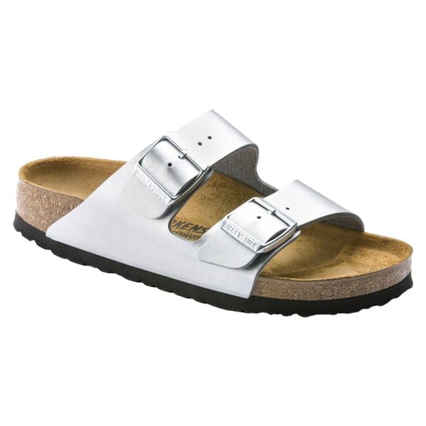 Klapki damskie Birkenstock Arizona BF. Szare klapki Birkenstock, bez wzorów, z materiału, bez obcasa. Za 289.00 zł.