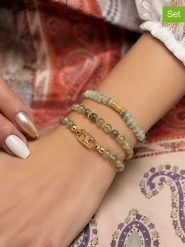 L'Atelier de Gaia Bransoletki (3 szt.) rozmiar: onesize. Zielone bransoletki L'Atelier de Gaia, z prehnitem, z mosiądzu. Za 55.95 zł.
