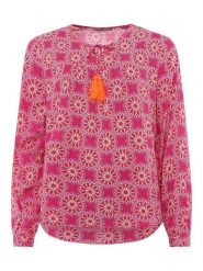 Zwillingsherz Bluzka "Mandala" w kolorze różowym rozmiar: S/M. Różowe bluzki Zwillingsherz, m, bez wzorów, z wiskozy, bez kołnierzyka, bez ramiączek. Za 74.63 zł.