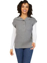 Heine Bezrękawnik w kolorze szarym rozmiar: 46. Szare swetry Heine, bez wzorów, bez ramiączek. Za 44.30 zł.