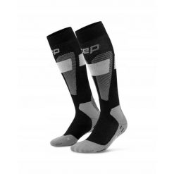 Damskie sportowe podkolanówki kompresyjne na zimę z wełną merino CEP. Czarne skarpety CEP, bez wzorów, z elastanu. Za 199.00 zł.