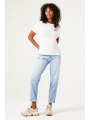 Garcia Dżinsy "Isabella" - Mom fit - w kolorze błękitnym rozmiar: W25/L30. Niebieskie jeansy Garcia, l, z aplikacjami, z podwyższonym stanem. Za 229.95 zł.