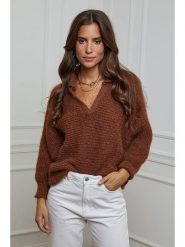 L'armoire de Suzette Sweter w kolorze brązowym rozmiar: 34/36. Brązowe swetry L'armoire de Suzette, l, bez wzorów, ze splotem, bez ramiączek. Za 152.45 zł.