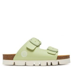 Klapki Dr. Brinkmann. Zielone klapki Dr. Brinkmann, bez wzorów, bez obcasa. Za 309.99 zł.